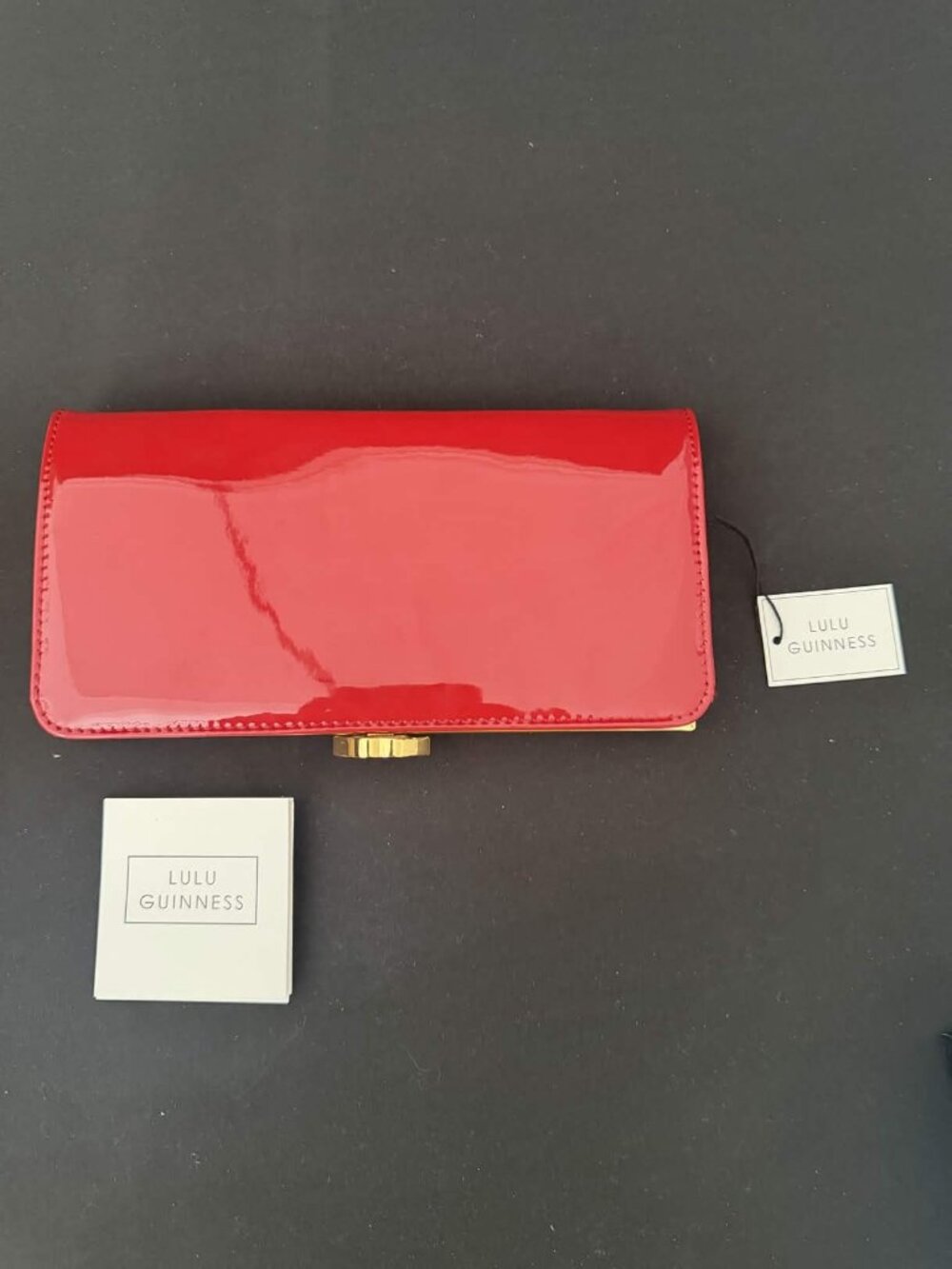 Lulu Guinness HTF Red Patent Kisslock Bag NWT / NWB